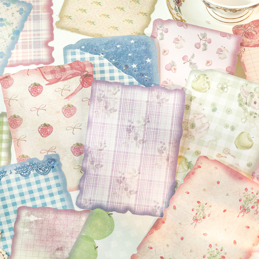 Pattern Tissue Paper - 30 yaprak Vintage Scrapbook Kağıdı, Scrapbooking