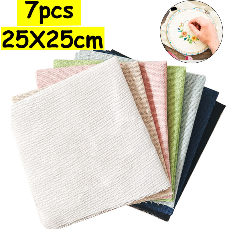 Is Sewing Textile Art - 7 Parçalı 25*25cm Keten Kumaş Seti,