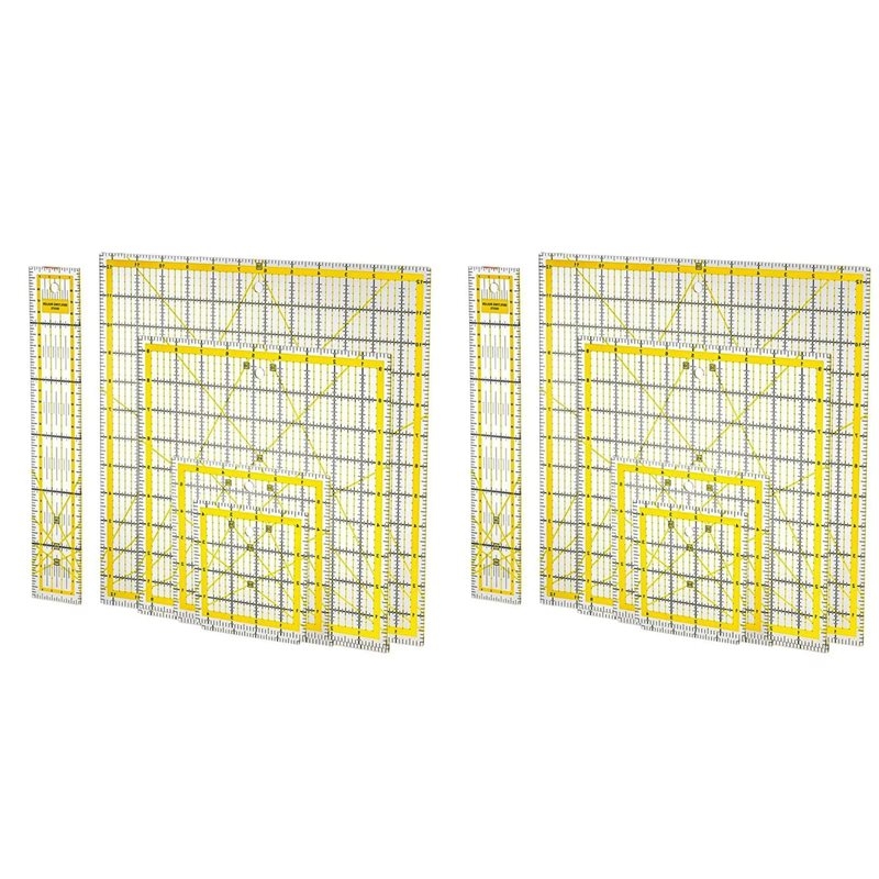 Quilting Ruler Square - 10'lu Paket Akrilik Kapitone Cetveli, Kare