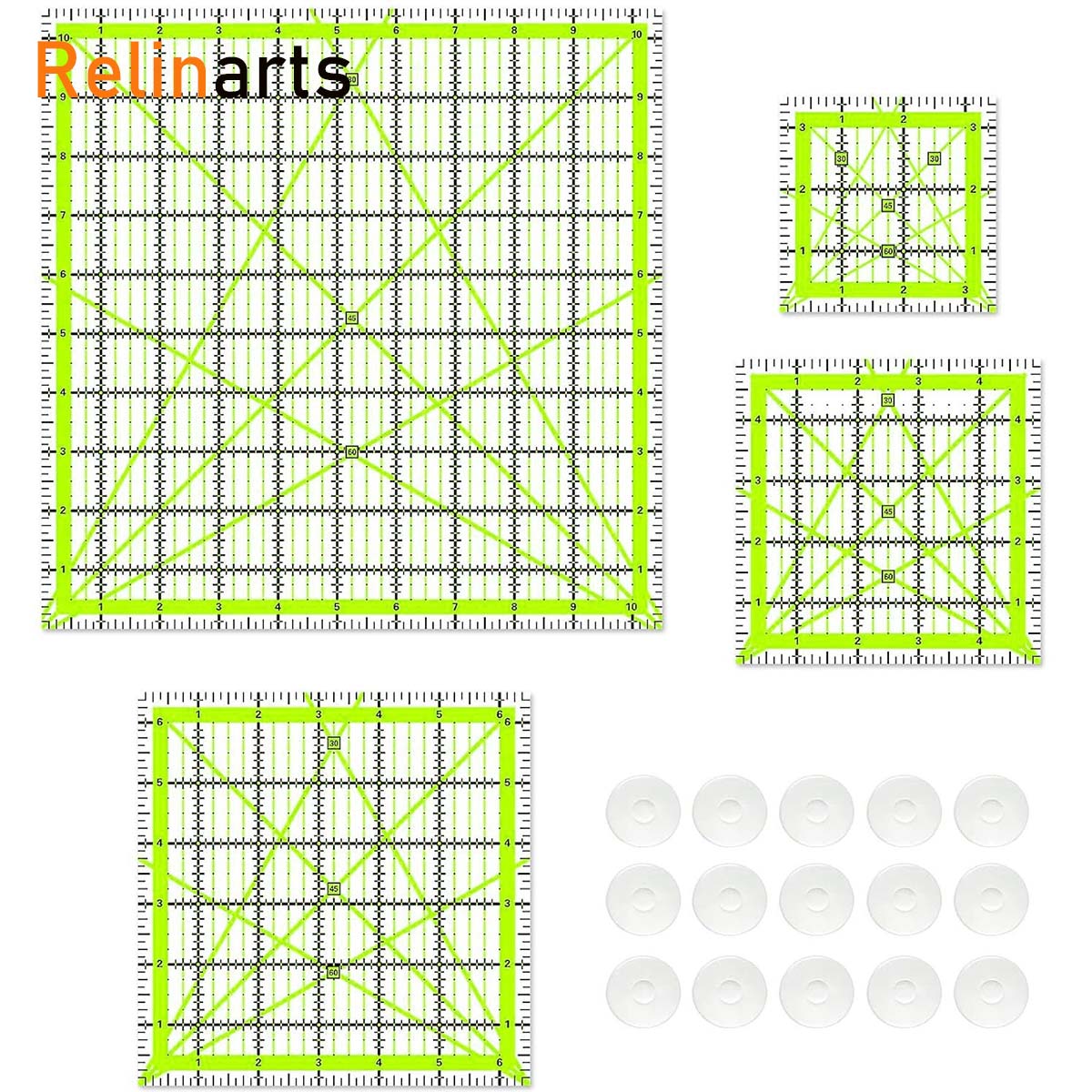 Quilting Ruler Square - 4 Adet Akrilik Kare Kapitone Cetvel