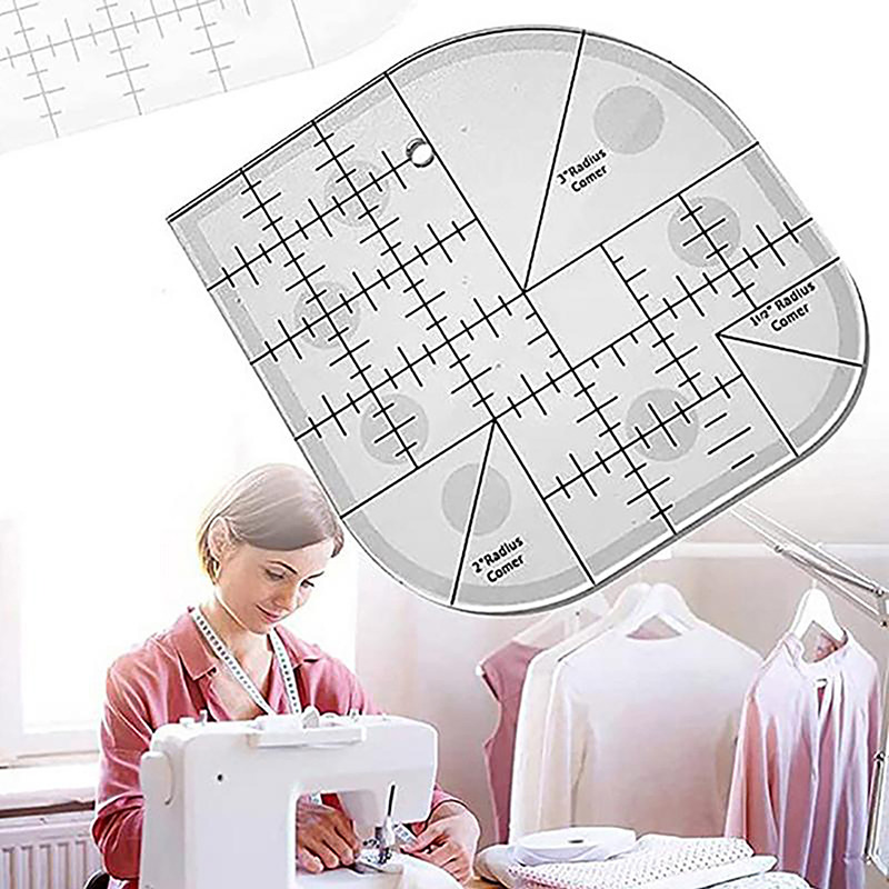 Quilting Ruler Square - Kavisli Köşe Kesici Yorgan Cetvel Akrilik