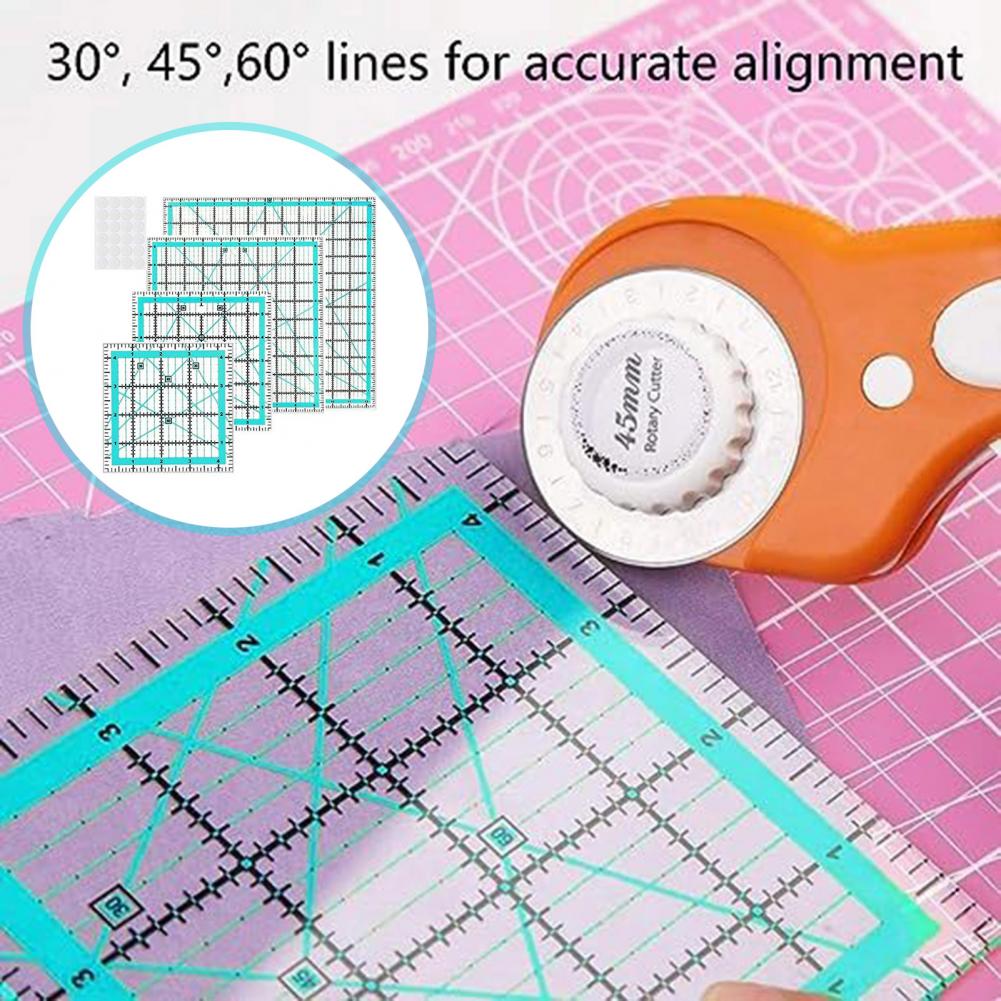 4 adet Akrilik Kapitone Cetvel - Quilting Ruler Square incelemesi ve fiyatı