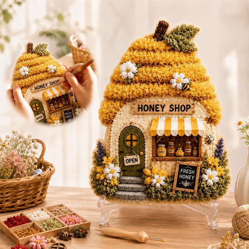 3D Mantar Ev Poke Art DIY Kiti - Sewing House incelemesi ve fiyatı