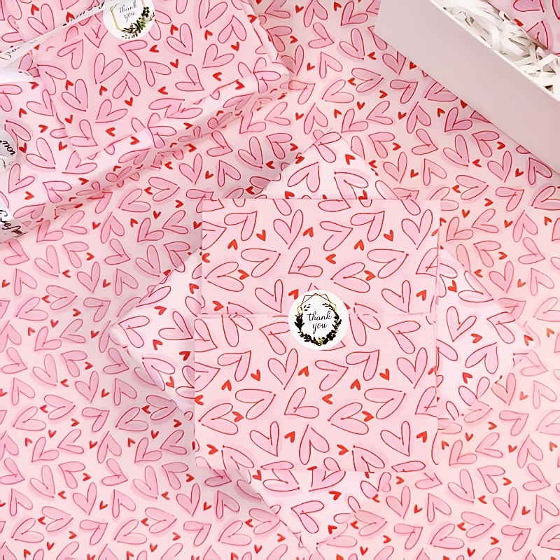 50 Yaprak Parlak Pembe Kalp De - Pattern Tissue Paper incelemesi ve fiyatı