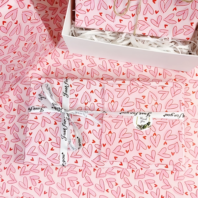 50 Yaprak Parlak Pembe Kalp De - Pattern Tissue Paper incelemesi ve fiyatı